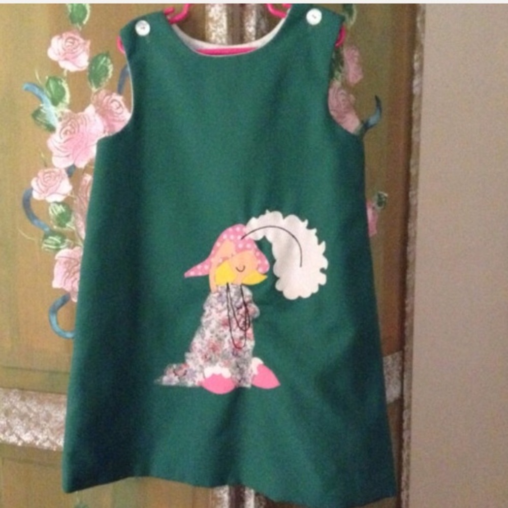 Vintage Green Chocolate Soup Smock/Mod Dress